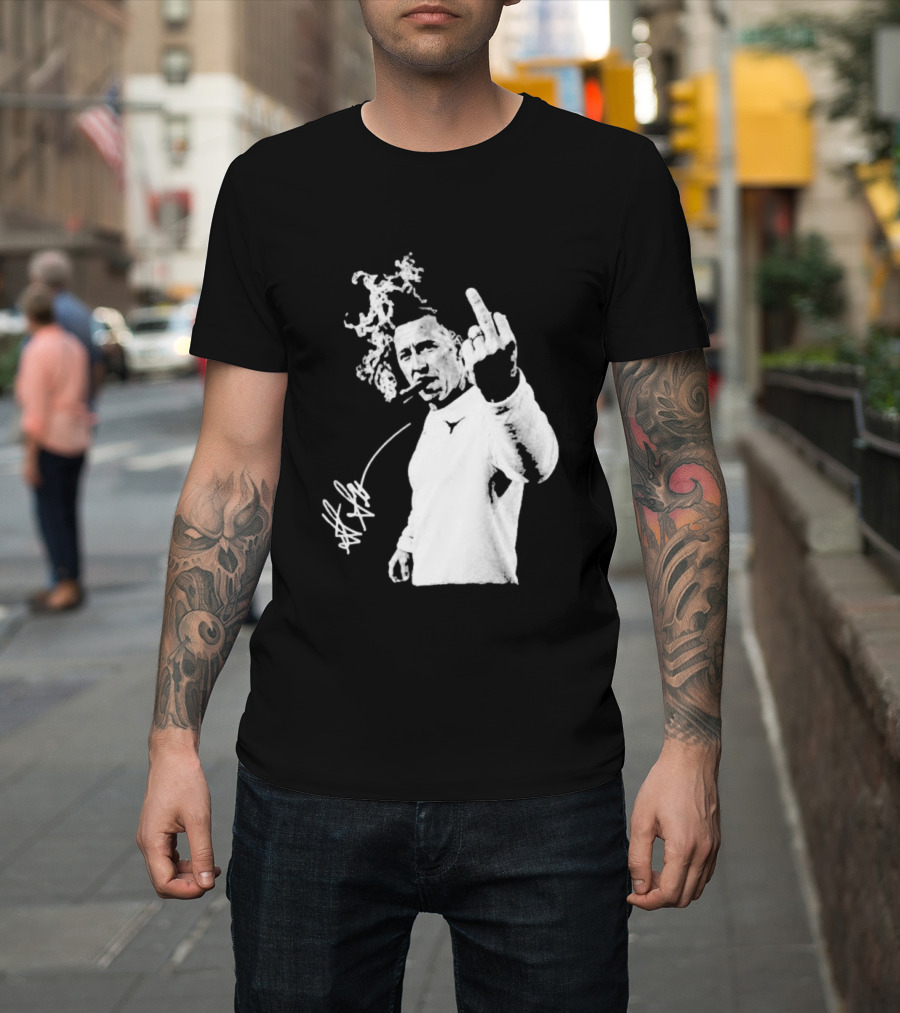 Steve Sarkisian Gesture Smoking Cigar Signature T-Shirt