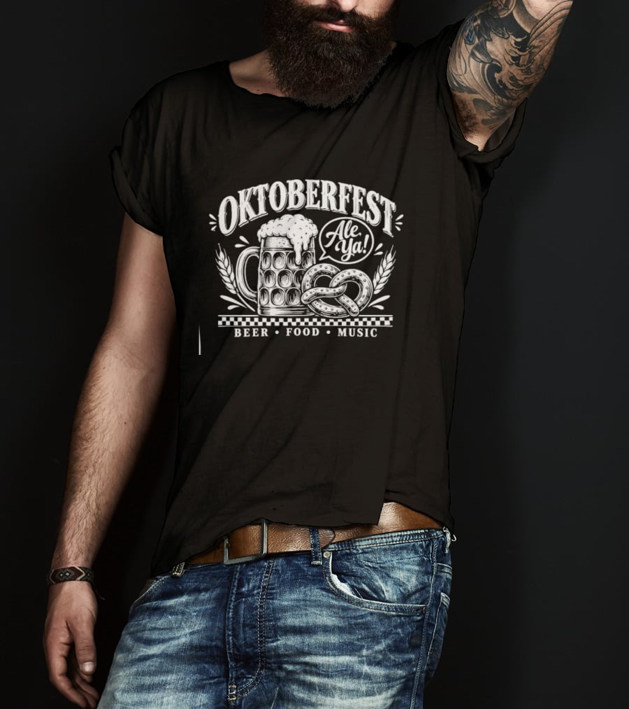 Oktoberfest Ale Ya Bavarian Beer Food Music T-Shirt