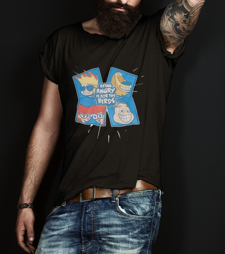 Johnny Test Cartoon Characters Being Angry Is For The Birds T-Shirt
