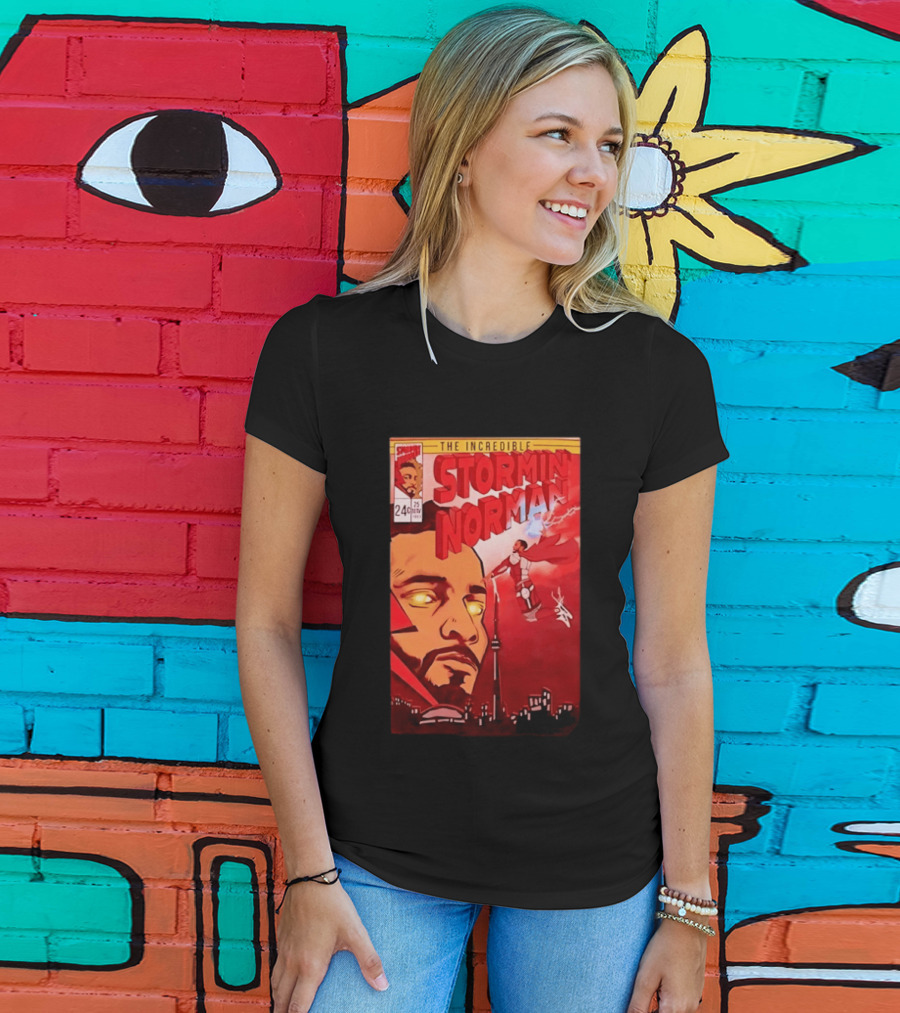 The Incredible Stormin Norman Comic Book Flying Superhero Cityscape 25 Cent Issue 24 T-Shirt