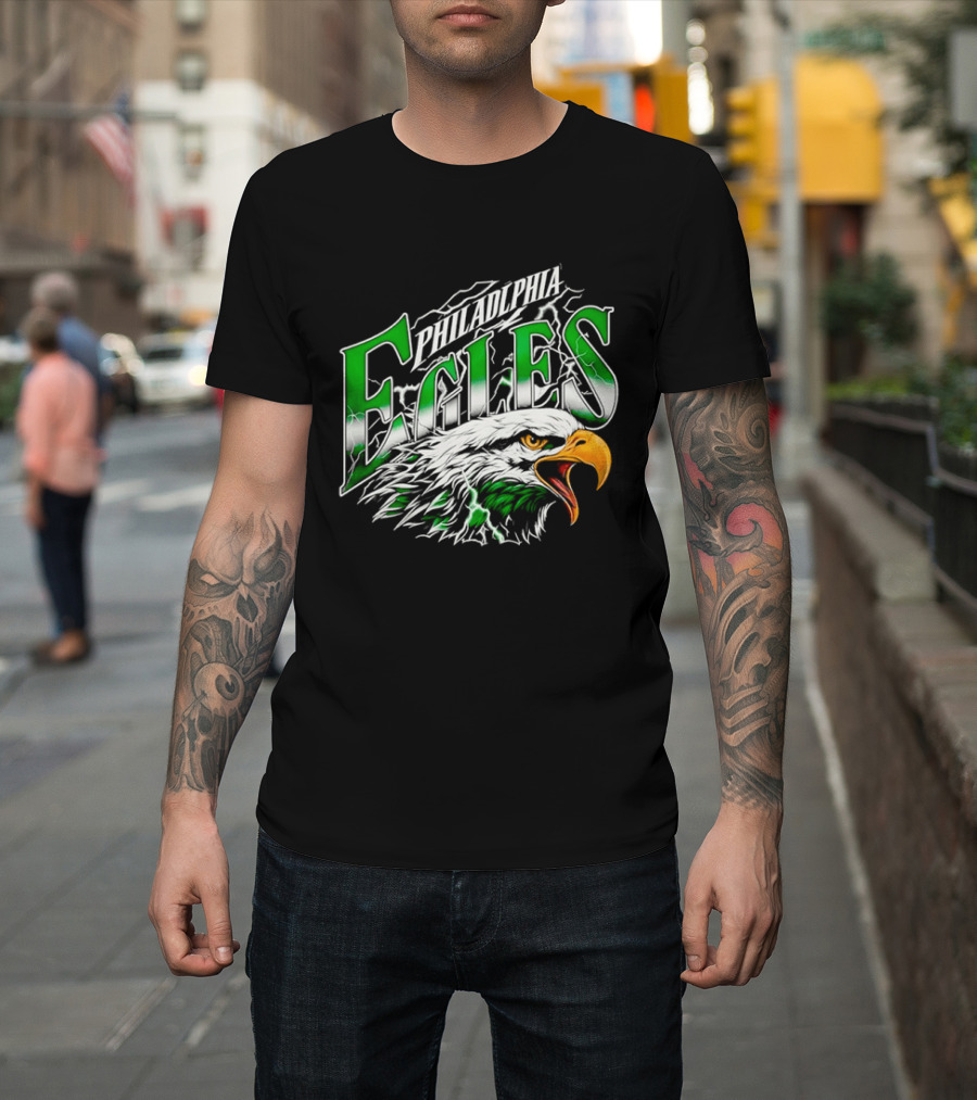 Philadelphia Eagles Lightning Eagle Green T-Shirt