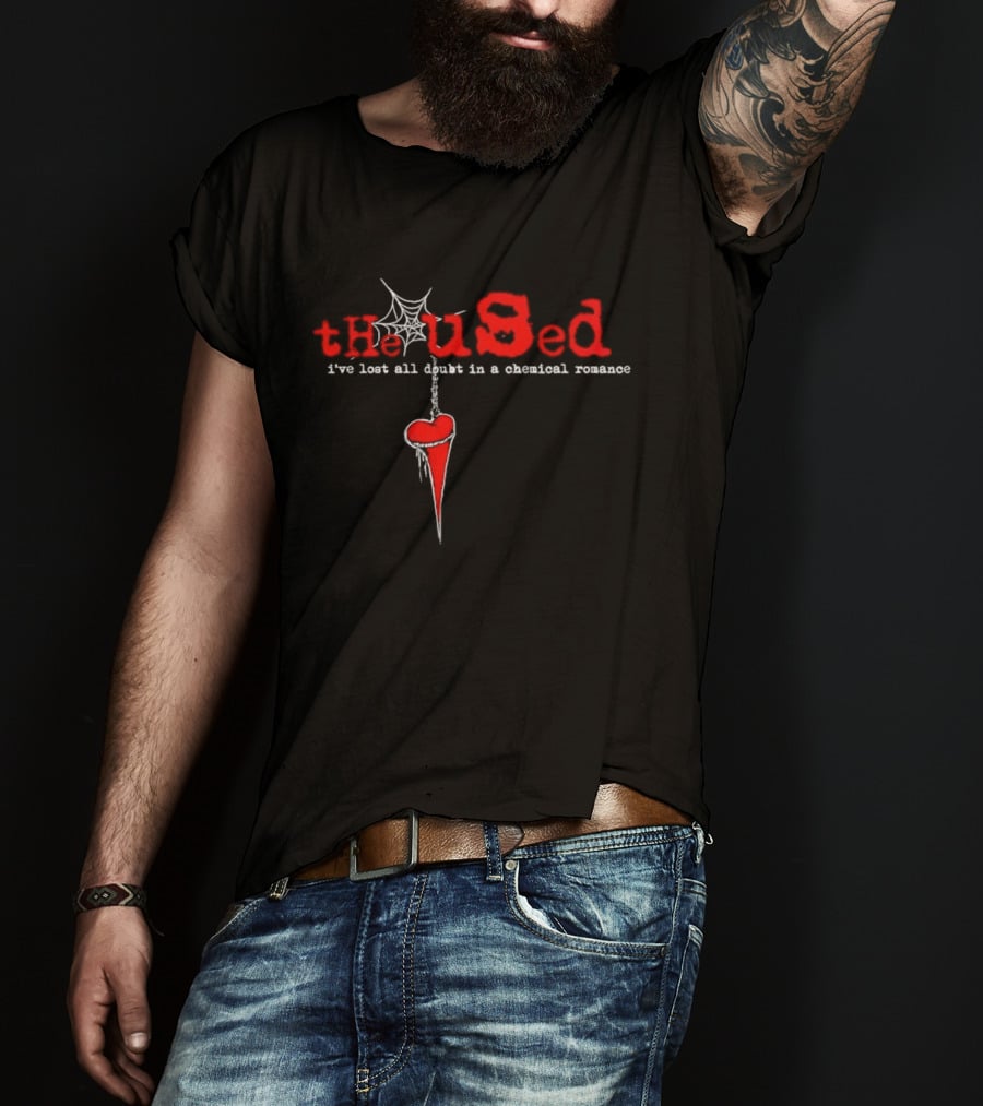 The Used I've Lost All Doubt In A Chemical Romance Heart And Spider Web T-Shirt