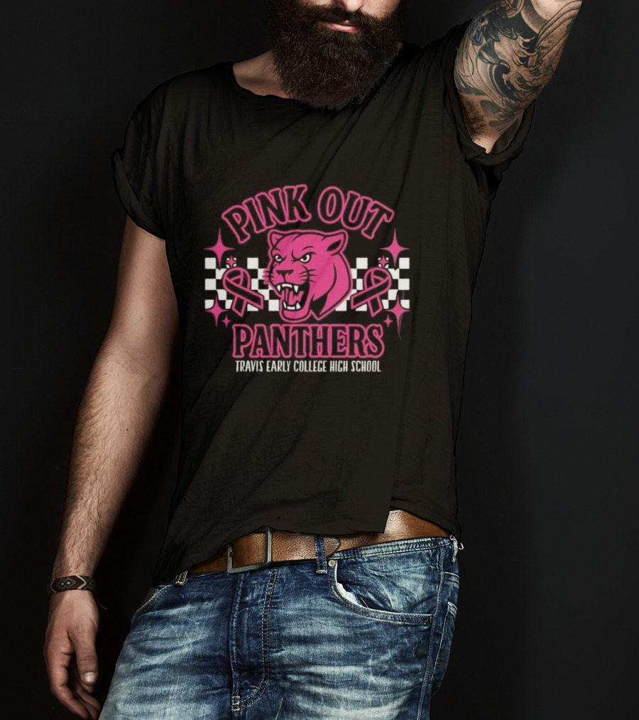 Pink Out Panthers Travis Early College High School T-Shirt