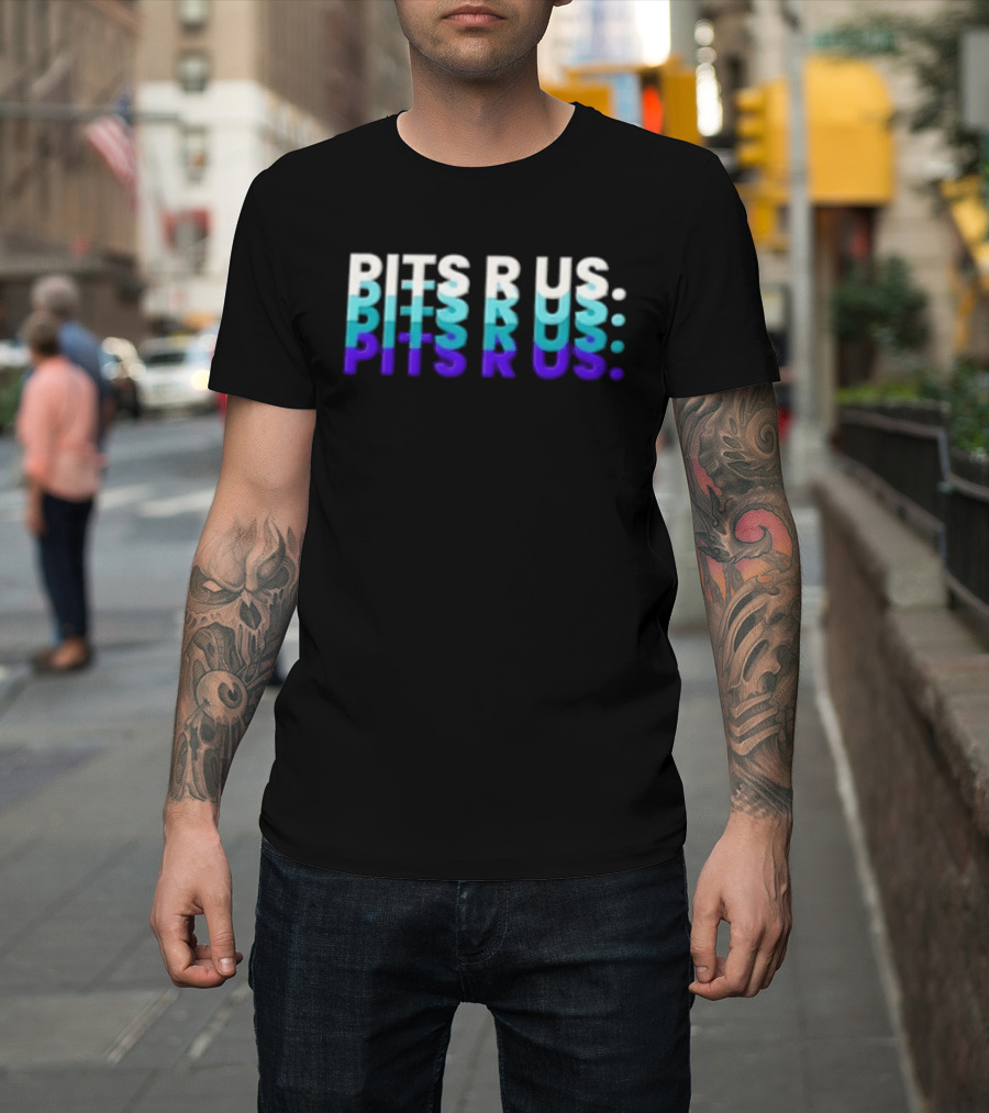 Pits R Us Layered Echo White Cyan Purple Gradient T-Shirt