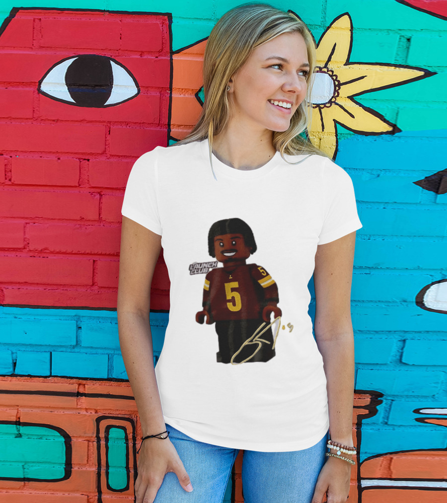 Washington Commanders Quarterback Jayden Daniels Launch Club Number 5 T-Shirt