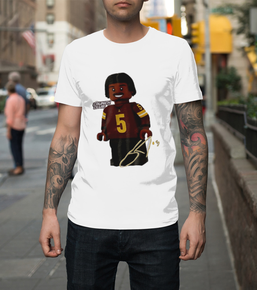 Washington Commanders Quarterback Jayden Daniels Launch Club Number 5 T-Shirt