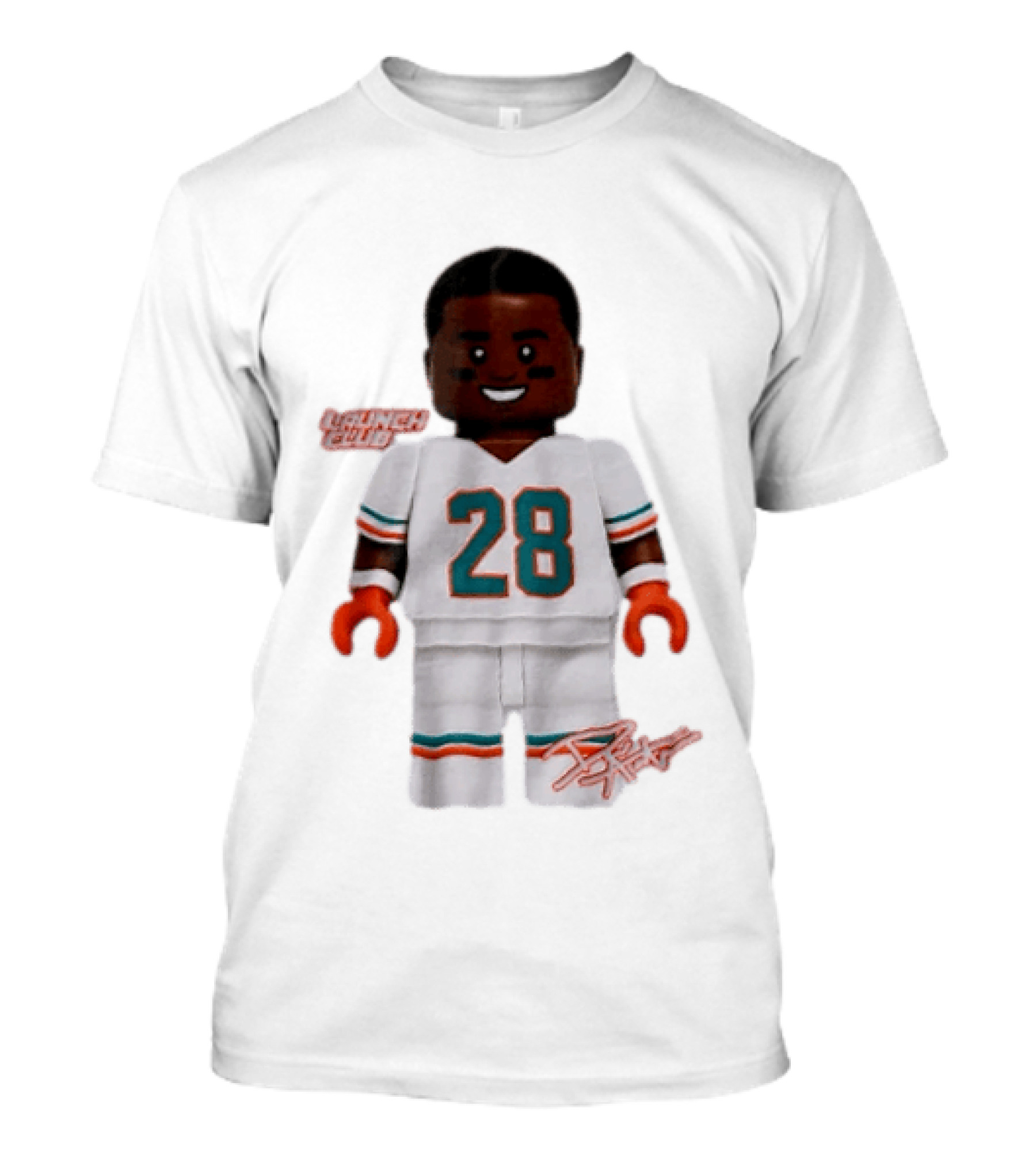 Miami Dolphins De'Von Achane 28 Launch Code Lego T-Shirt