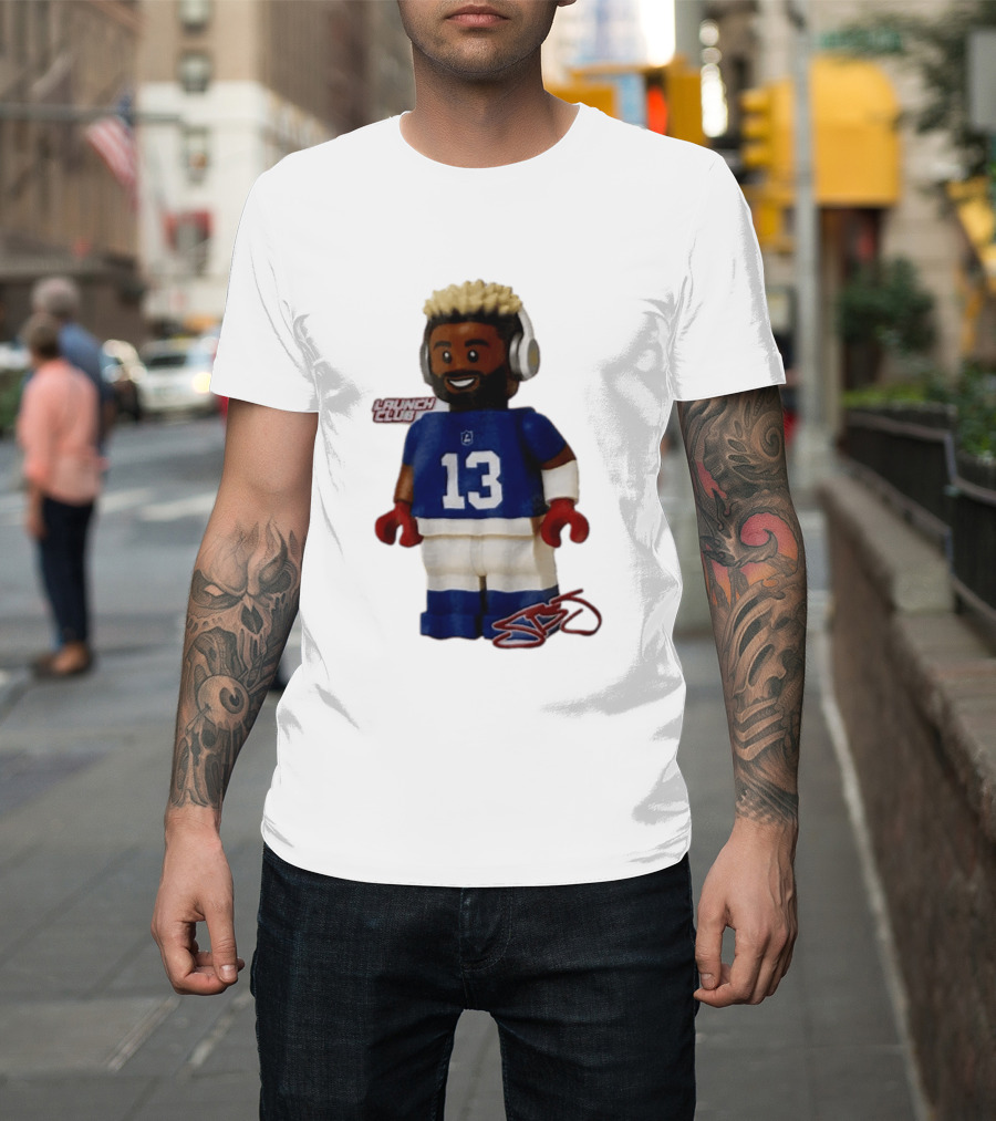 New York Giants Odell Beckham Jr. 13 Lego Figure Launch Club T-Shirt