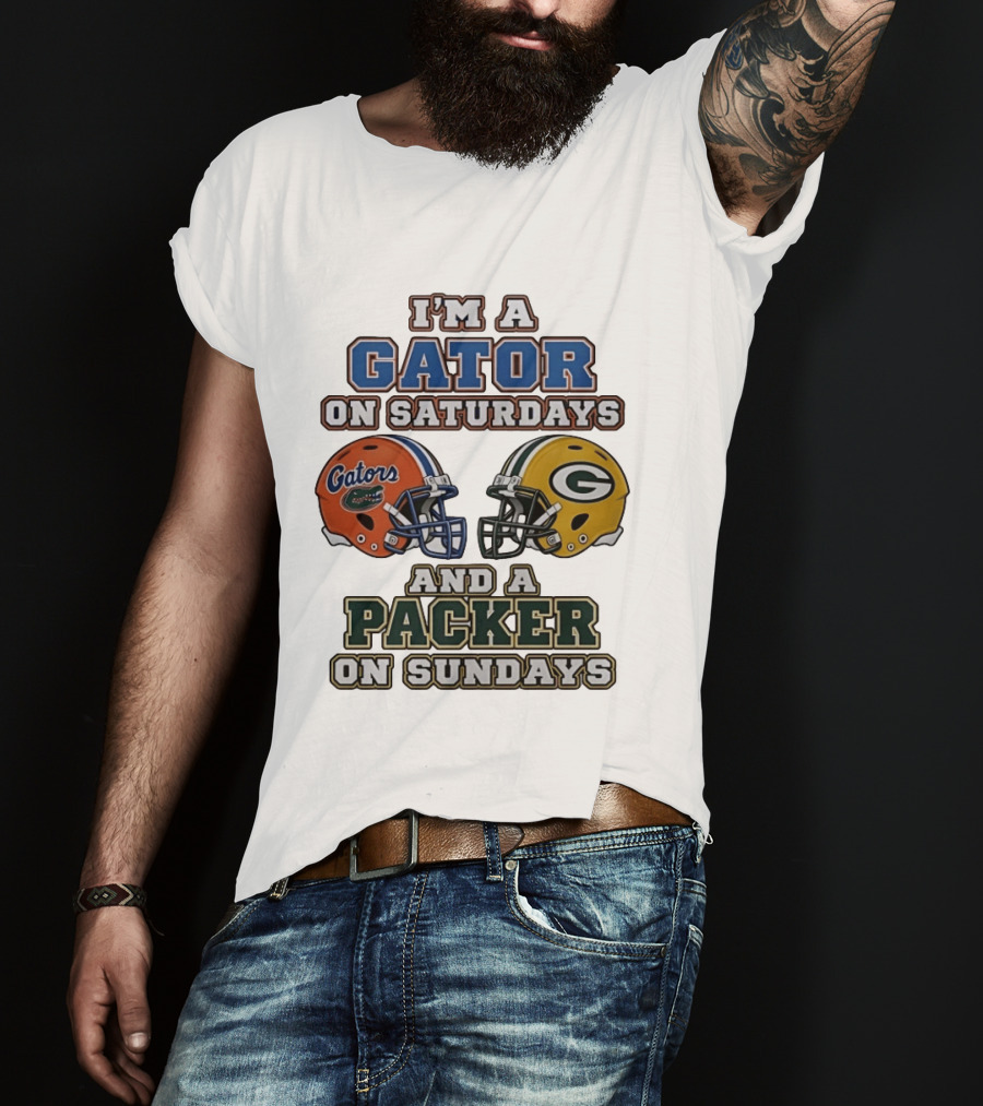 I'm A Gator On Saturdays And A Packer On Sundays Football Fan Gear T-Shirt