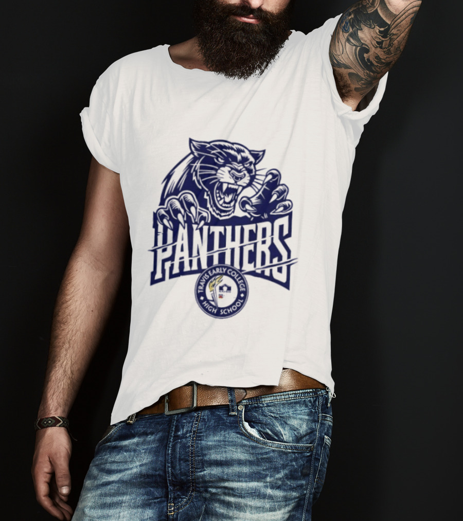 Travis Early College High School Panthers Roaring Panther Paw Claw T-Shirt