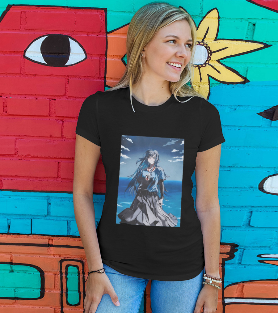Anime Girl Japan National Football Team JFA Samurai Ocean Scene T-Shirt