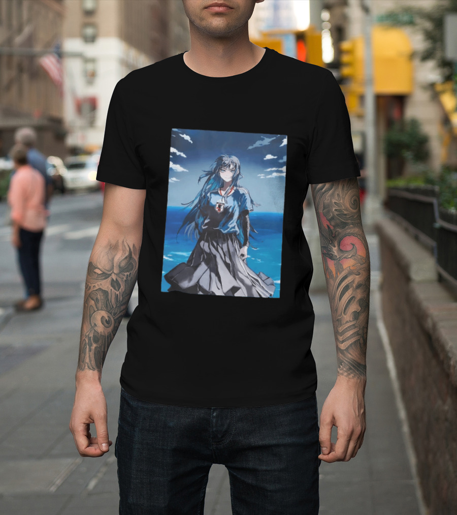 Anime Girl Japan National Football Team JFA Samurai Ocean Scene T-Shirt