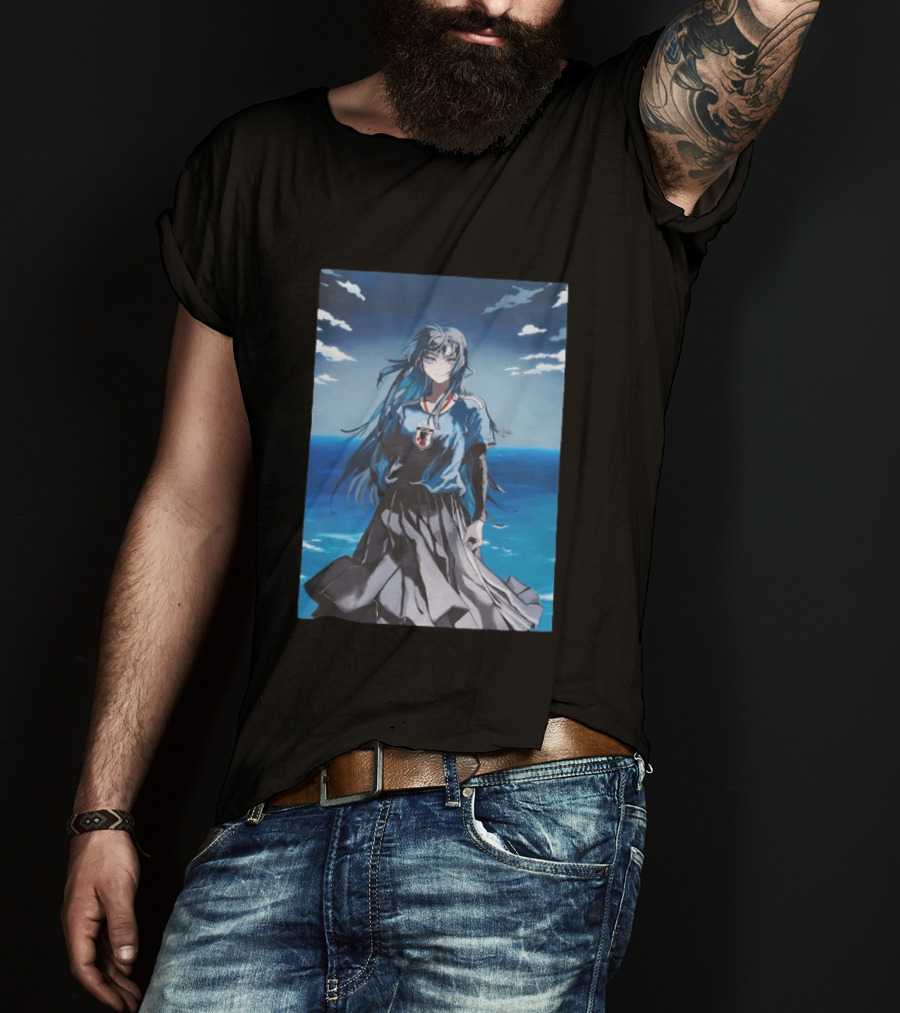 Anime Girl Japan National Football Team JFA Samurai Ocean Scene T-Shirt