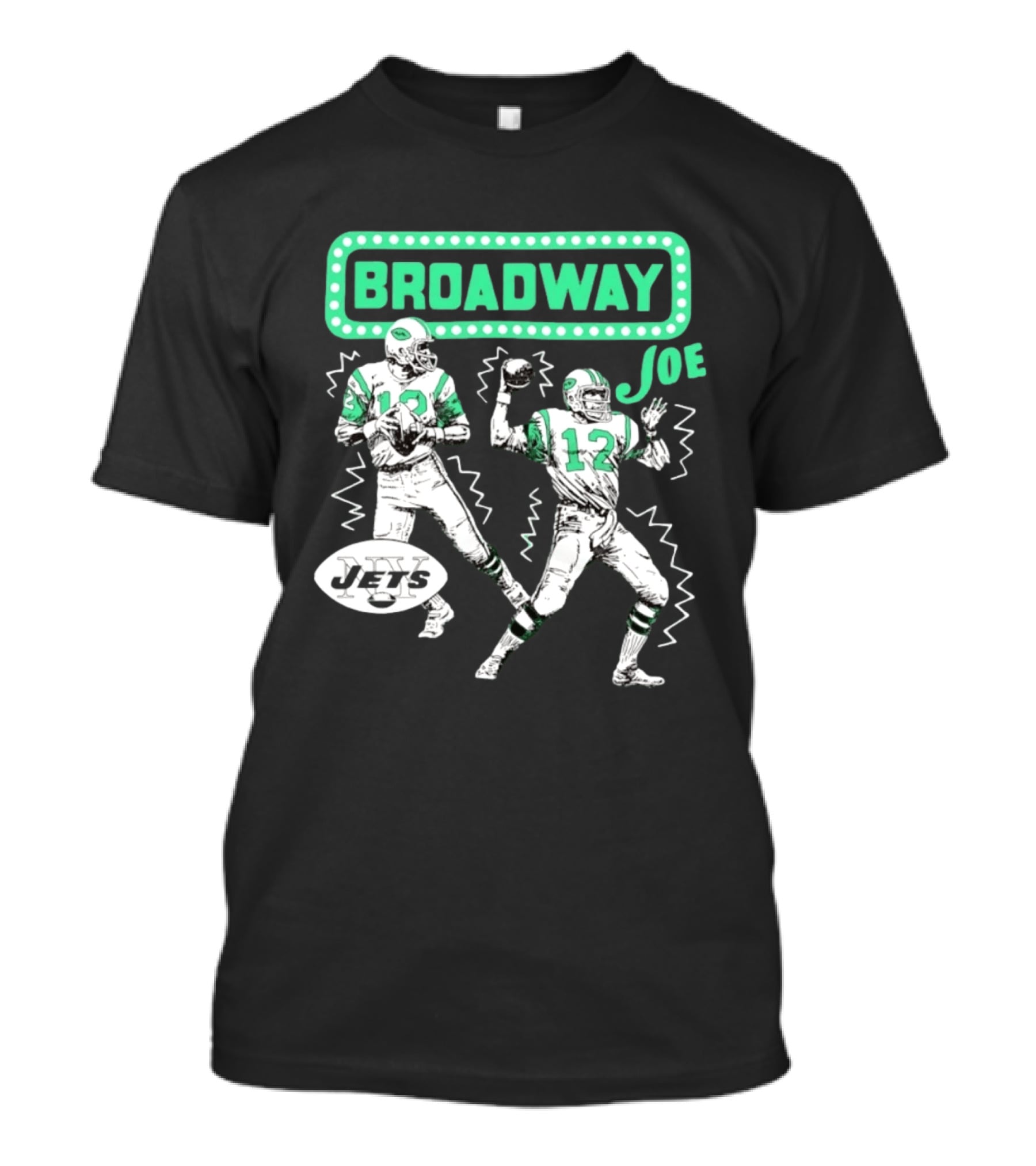 Broadway Joe Namath Jets 12 Legend Retro Football T-Shirt