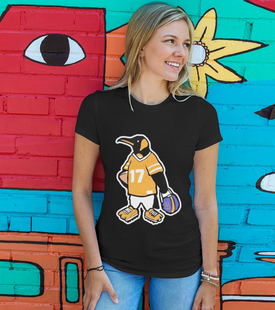 DNVR Number 17 Penguin In Denver Football Gear T-Shirt