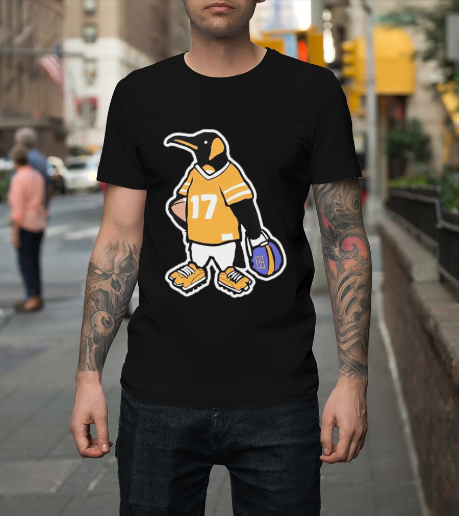 DNVR Number 17 Penguin In Denver Football Gear T-Shirt