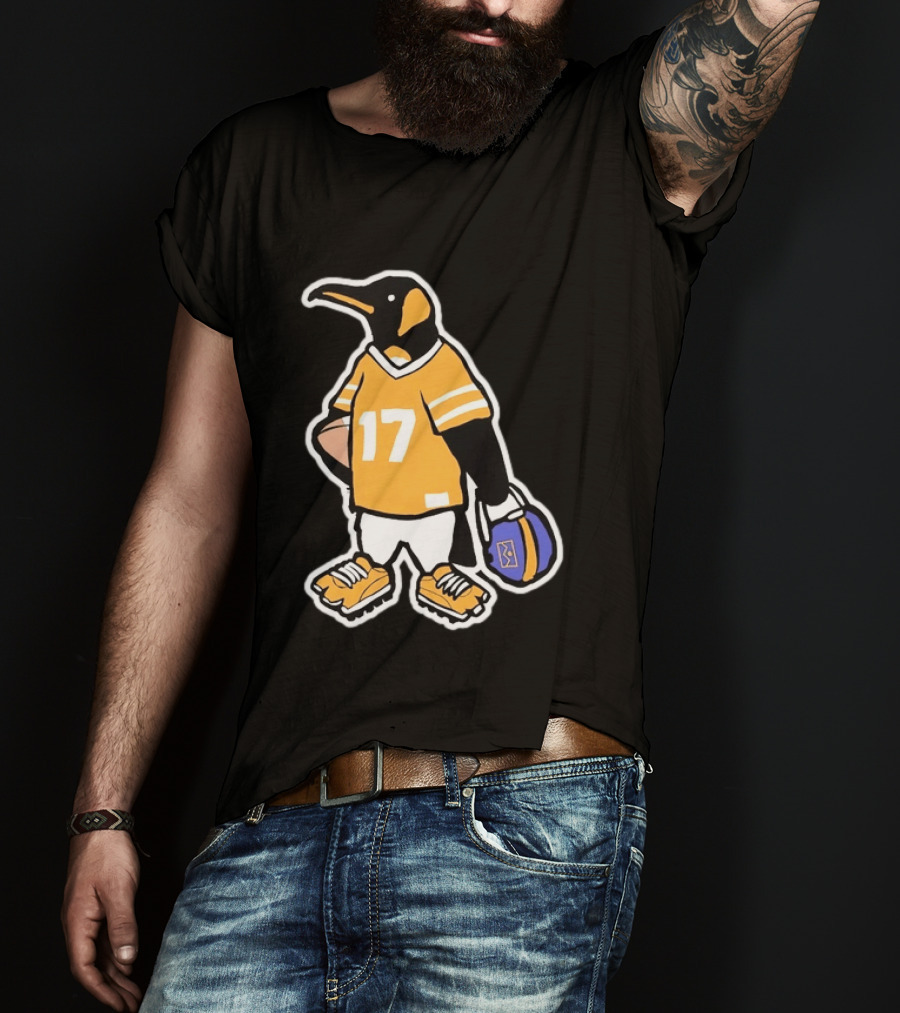 DNVR Number 17 Penguin In Denver Football Gear T-Shirt