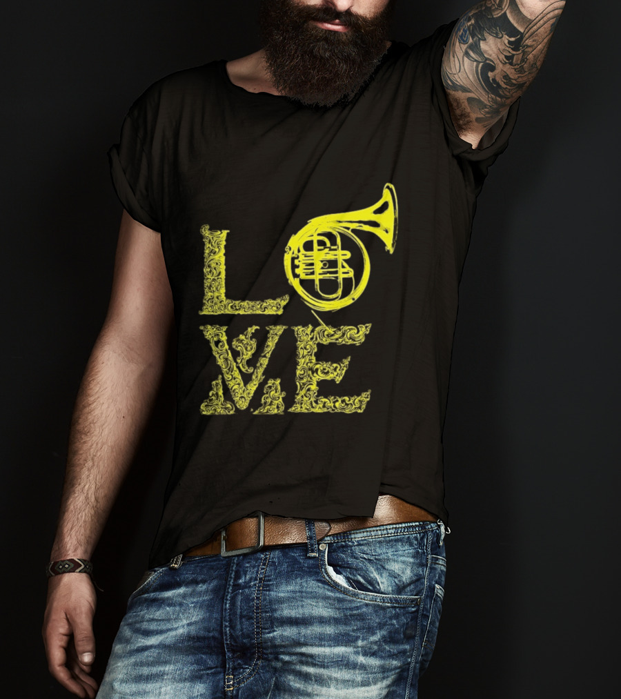 Love French Horn Music Orchestra Musician T-Shirt