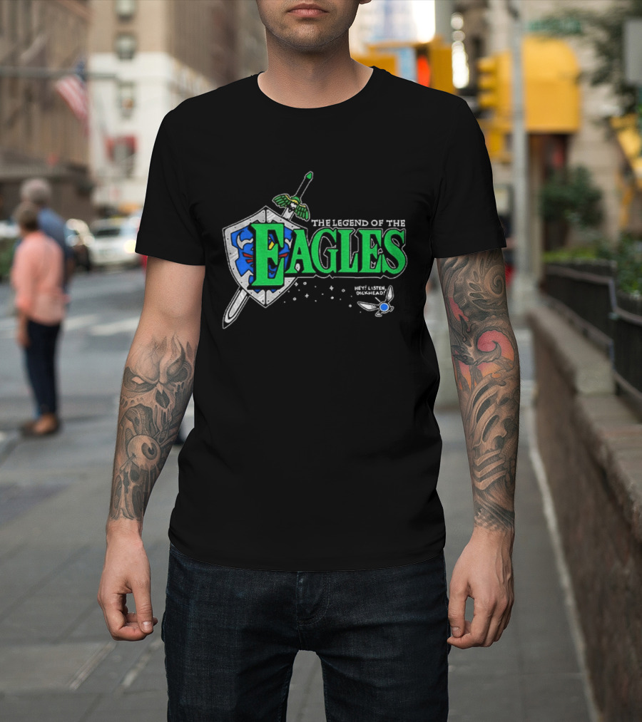 The Legend Of The Eagles Zelda Hey Listen Dickhead Shield Sword Navi T-Shirt