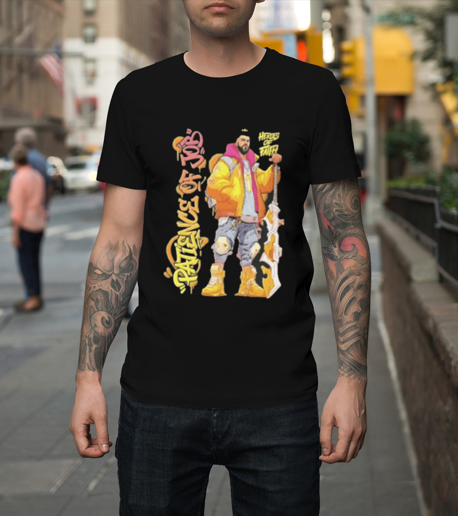Patience Of Job Heroes Of Faith Bearded Man Sword Cartoon T-Shirt