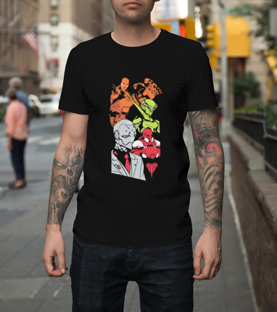 Over Characters Group Sigma Genji Reinhardt Colorful T-Shirt