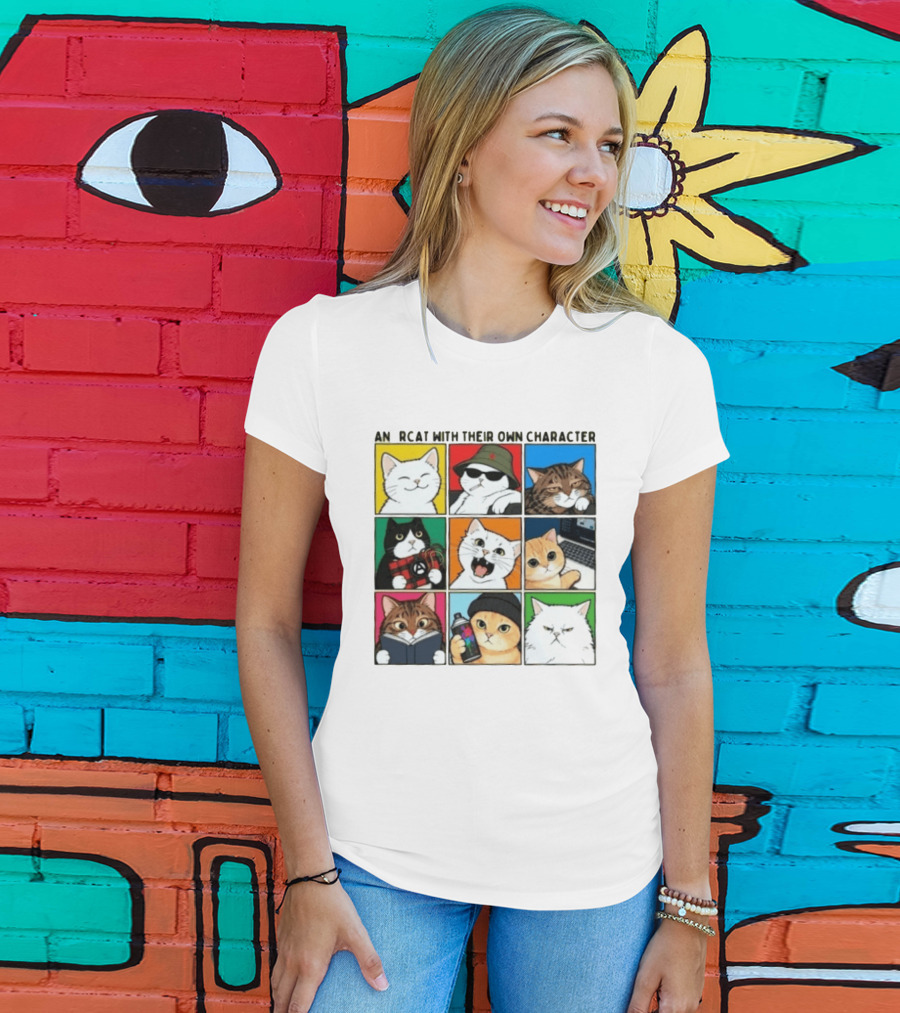 AN RCAT WITH THEIR OWN CHARACTER Cat Collage T-Shirt
