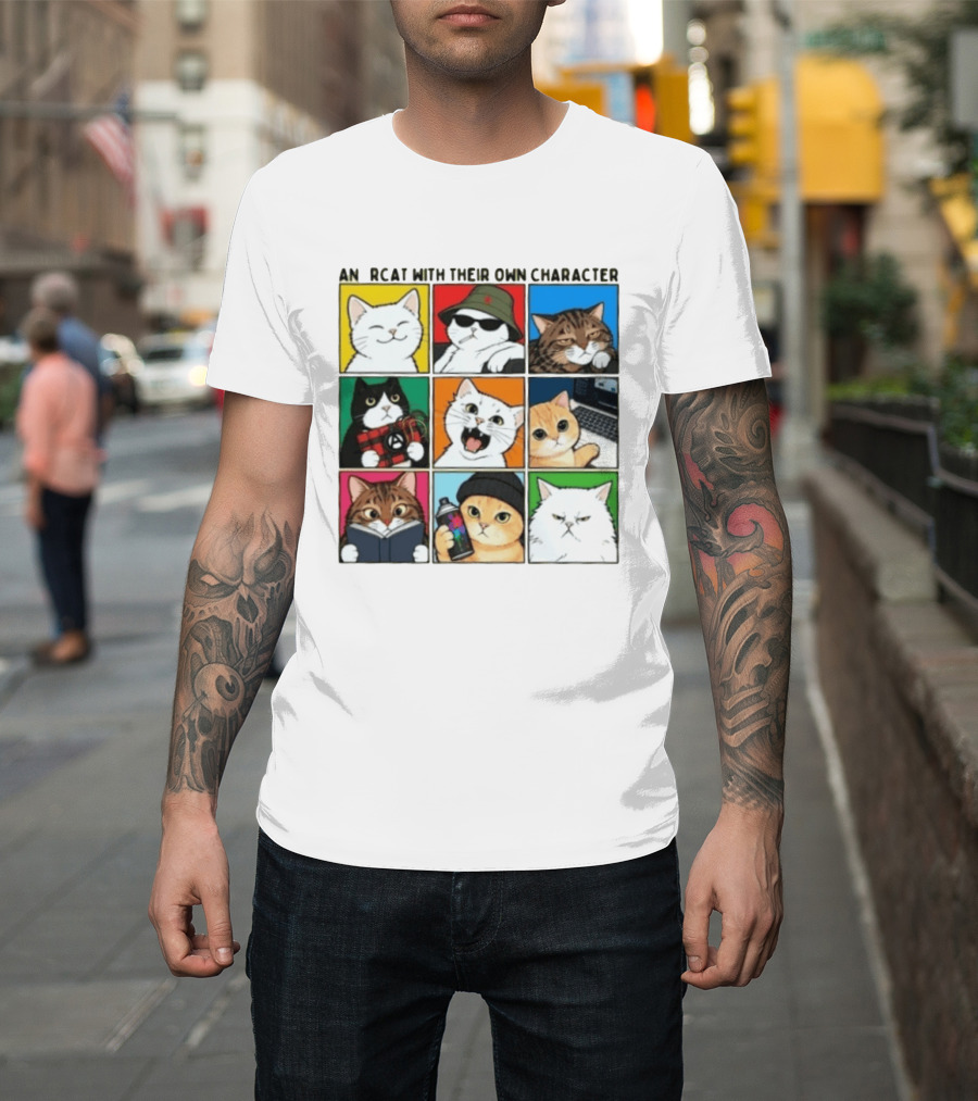 AN RCAT WITH THEIR OWN CHARACTER Cat Collage T-Shirt