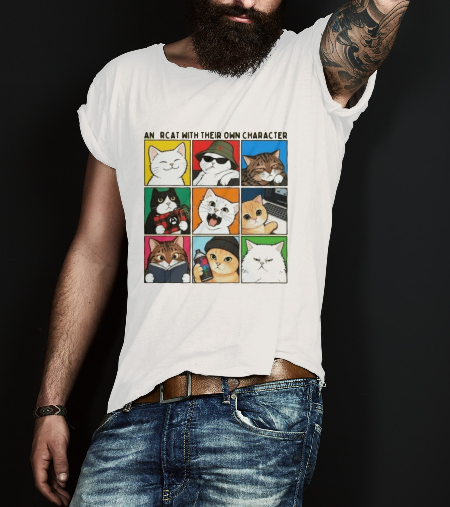 AN RCAT WITH THEIR OWN CHARACTER Cat Collage T-Shirt