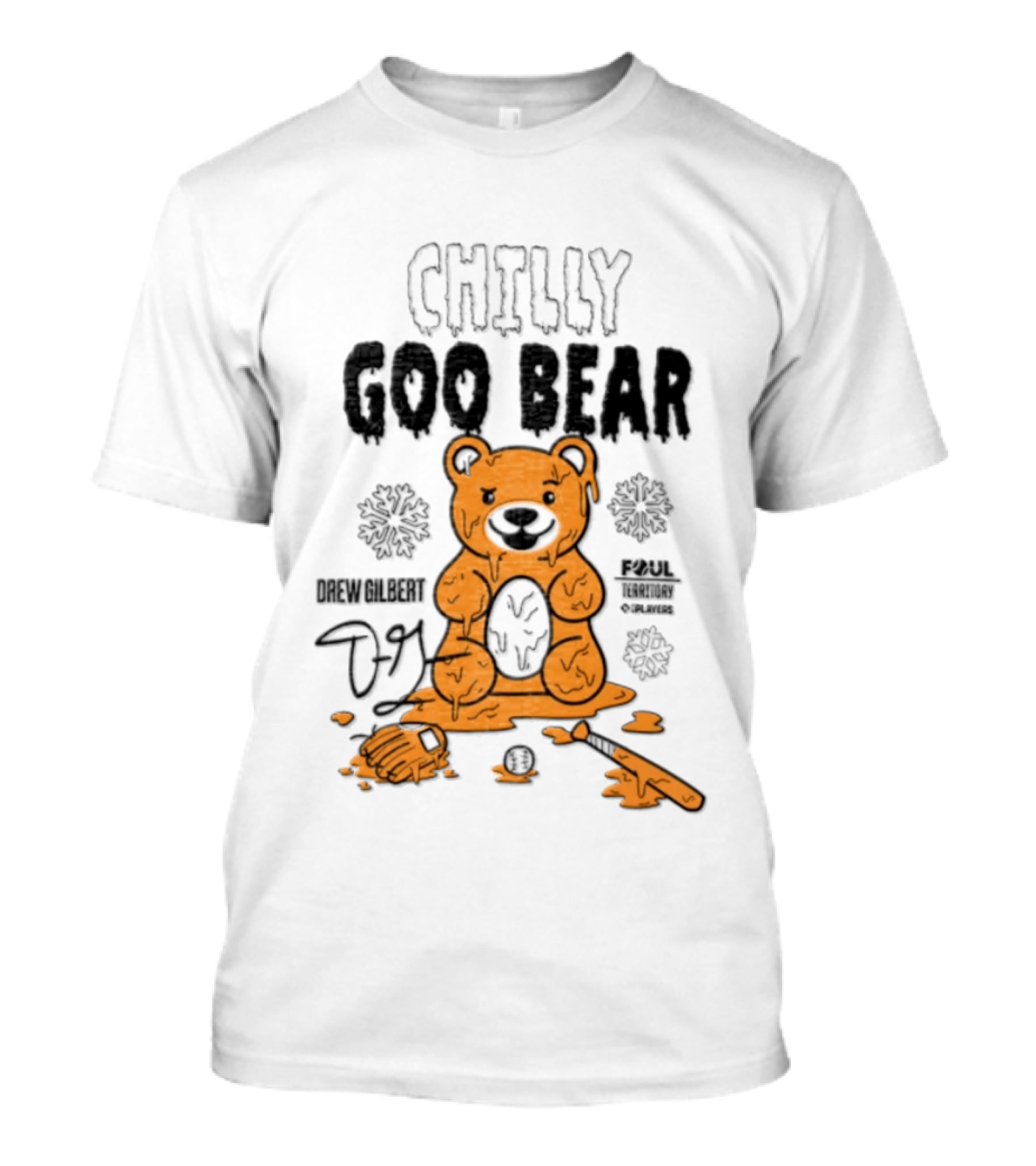 Drew Gilbert New York Mets Chilly Goo Bear Foul Territory MLB Players T-Shirt