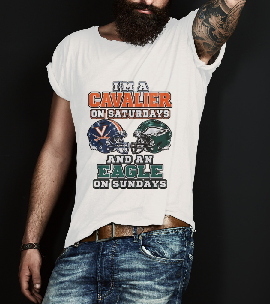 I'm A Cavalier On Saturdays And An Eagle On Sundays Helmet Rivalry T-Shirt