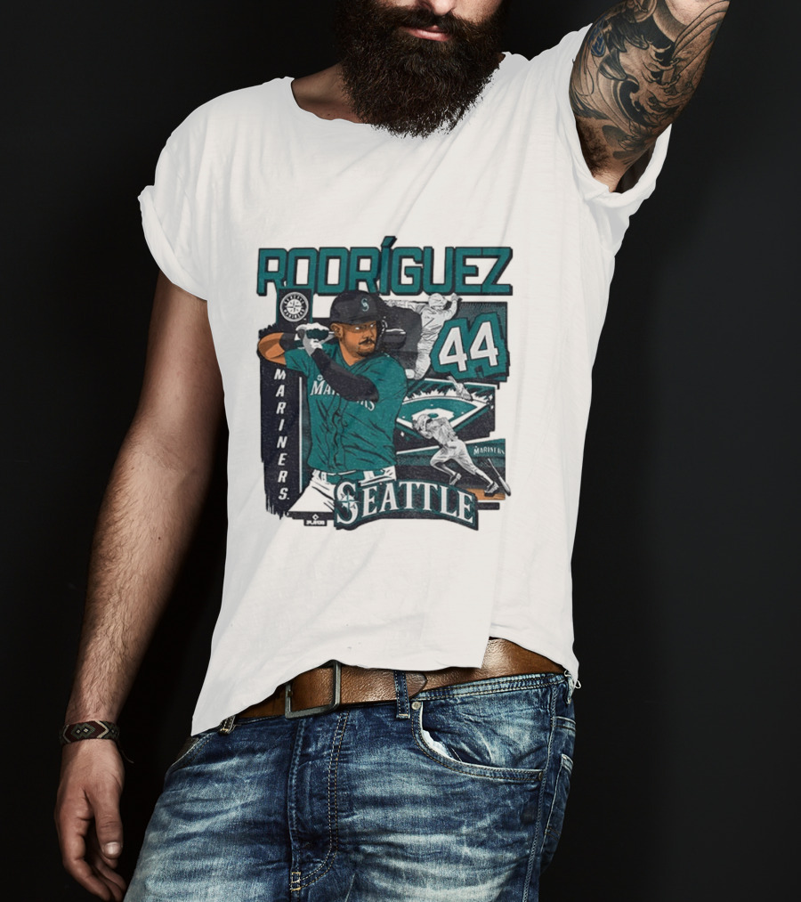 Rodríguez 44 Seattle Mariners Baseball Player T-Shirt