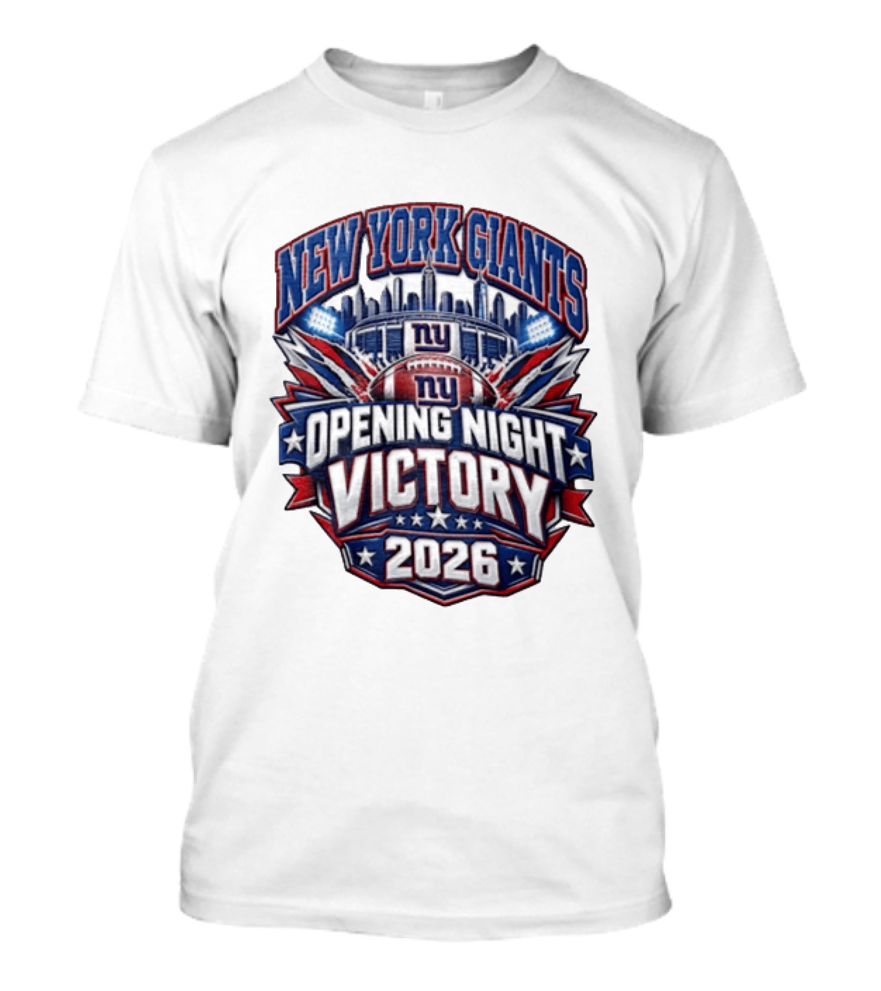 New York Giants 2026 Opening Night Victory Stadium Celebration T-Shirt