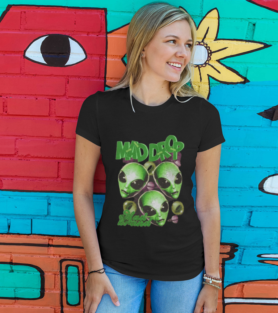 Mad Drop Aliens Space Planets Mad Brand T-Shirt