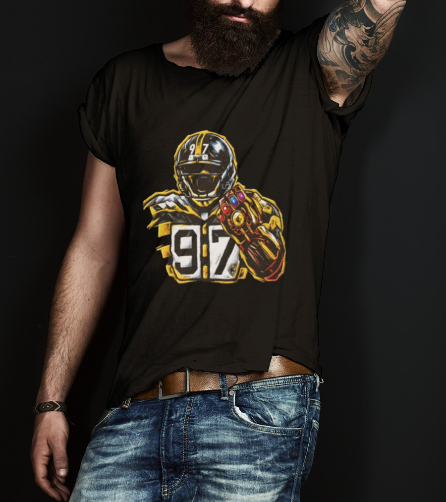 Cameron Heyward 97 Pittsburgh Steelers Infinity Gauntlet Marvel Football T-Shirt
