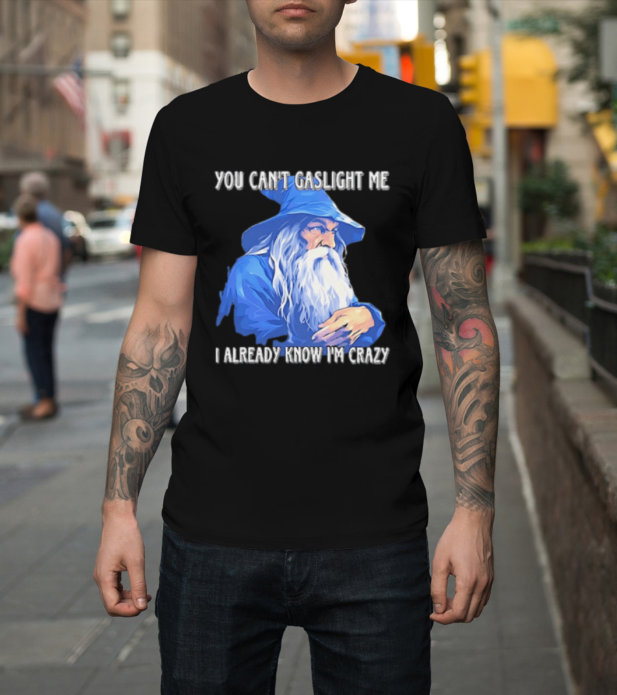 You Can't Gaslight Me I Already Know I'm Crazy Wizard Robe And Hat T-Shirt