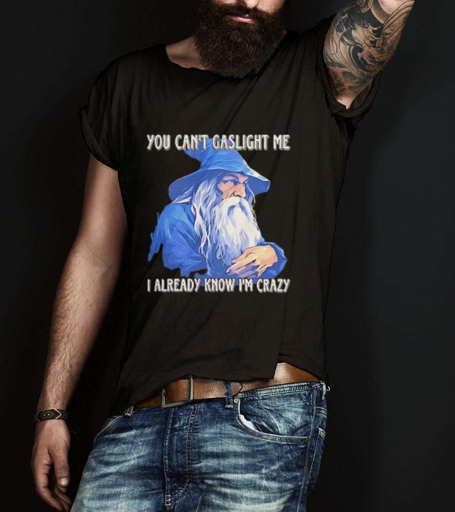 You Can't Gaslight Me I Already Know I'm Crazy Wizard Robe And Hat T-Shirt