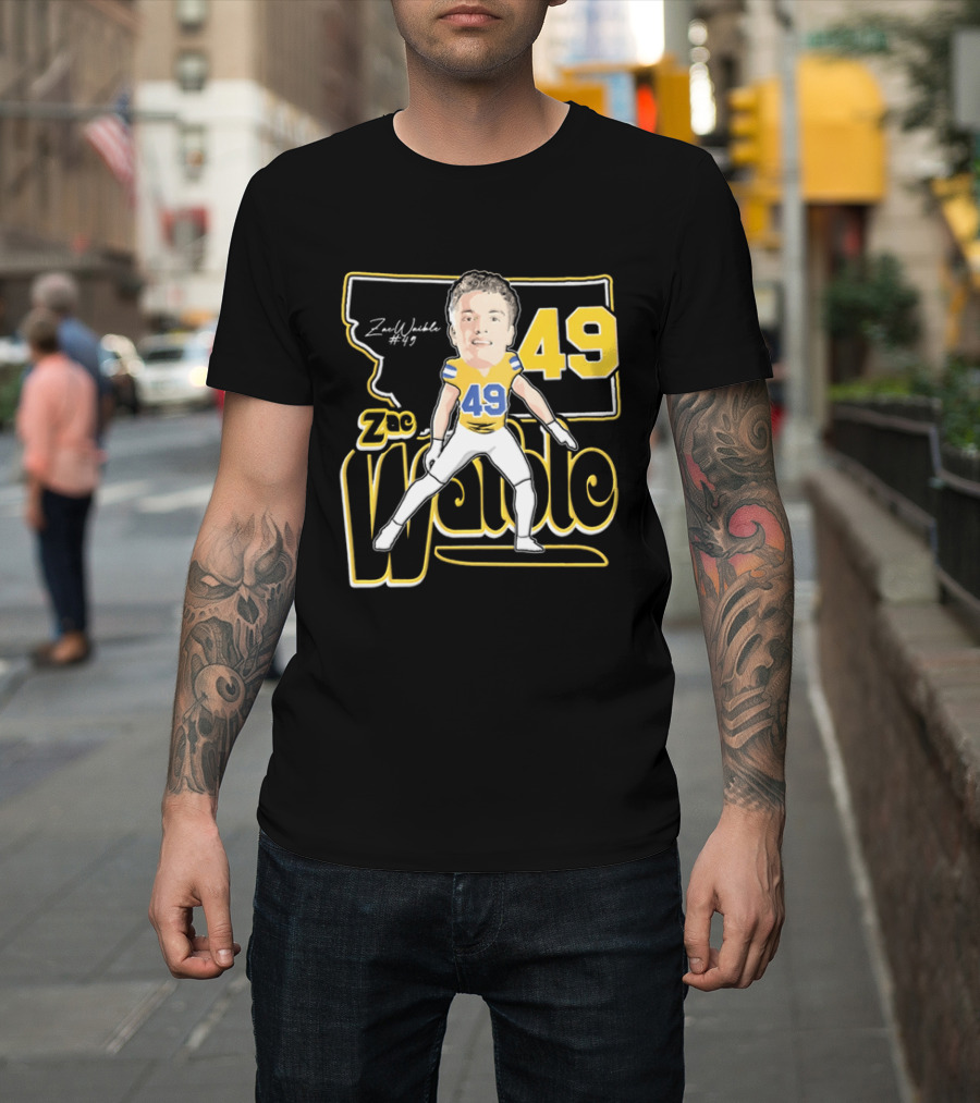 Zac Waible 49 Montana State Bobcats Football Caricature T-Shirt