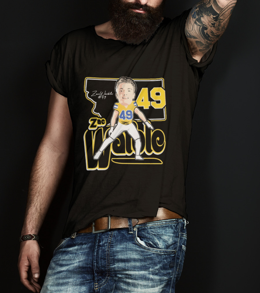 Zac Waible 49 Montana State Bobcats Football Caricature T-Shirt