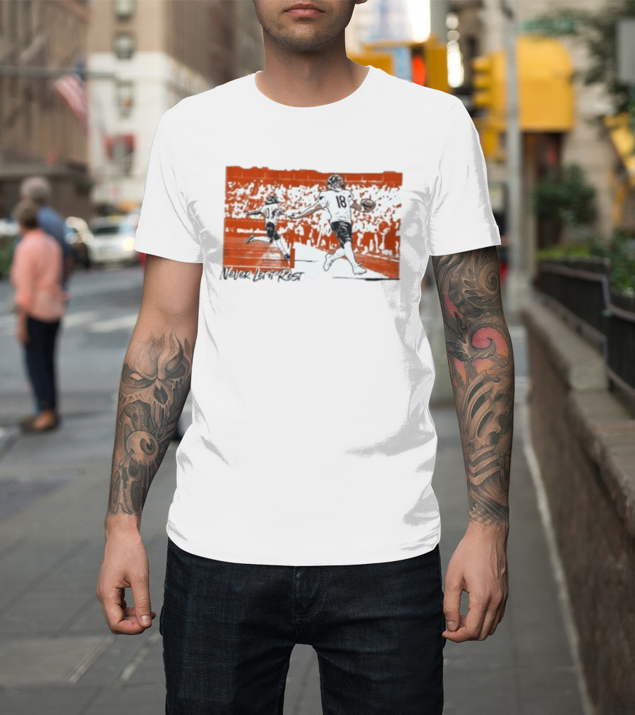Caleb Williams Luther Burden III Never Let It Rest Chicago Bears Football T-Shirt