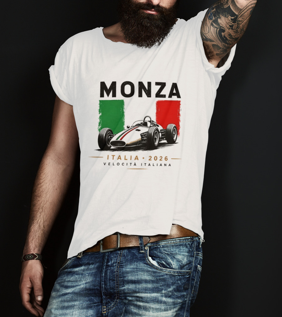 Monza Italia 2026 Velocita Italiana Formula 1 Racing Italian Flag T-Shirt