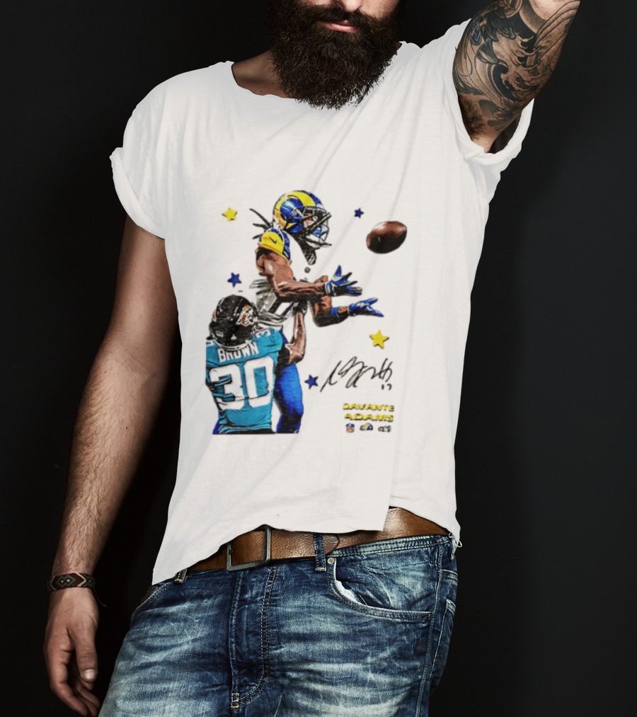 Davante Adams Las Vegas Raiders Brown Football Catch Duel T-Shirt