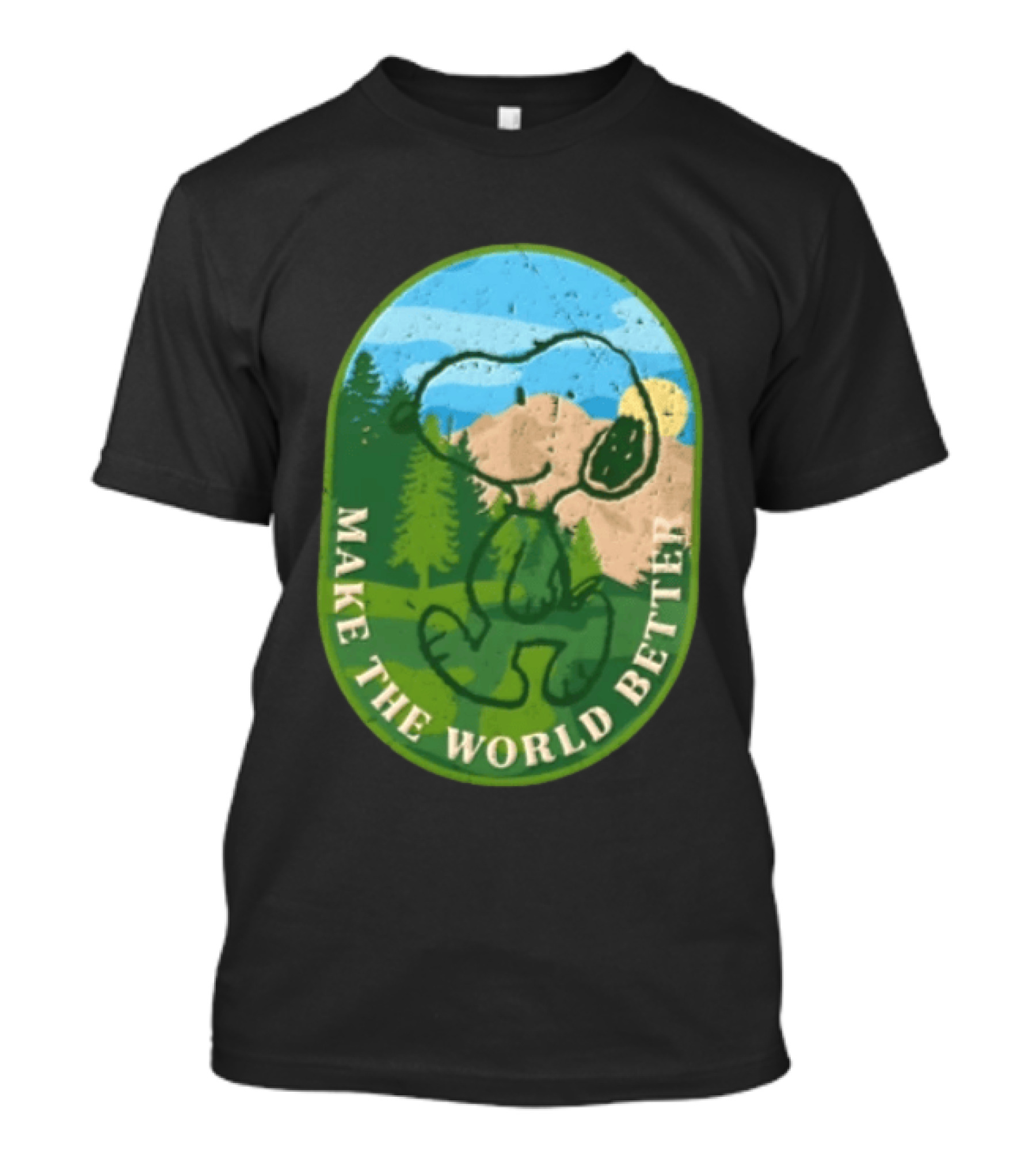 Snoopy Make The World Better Mountain Forest Retro Peanuts T-Shirt