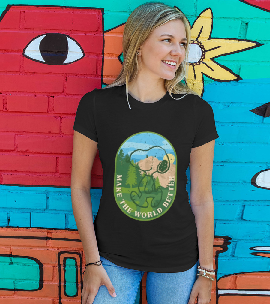 Snoopy Make The World Better Mountain Forest Retro Peanuts T-Shirt