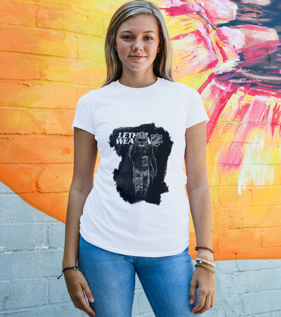 Las Vegas Raiders Davante Adams Lethal Weapon 17 Silver And Black Football T-Shirt