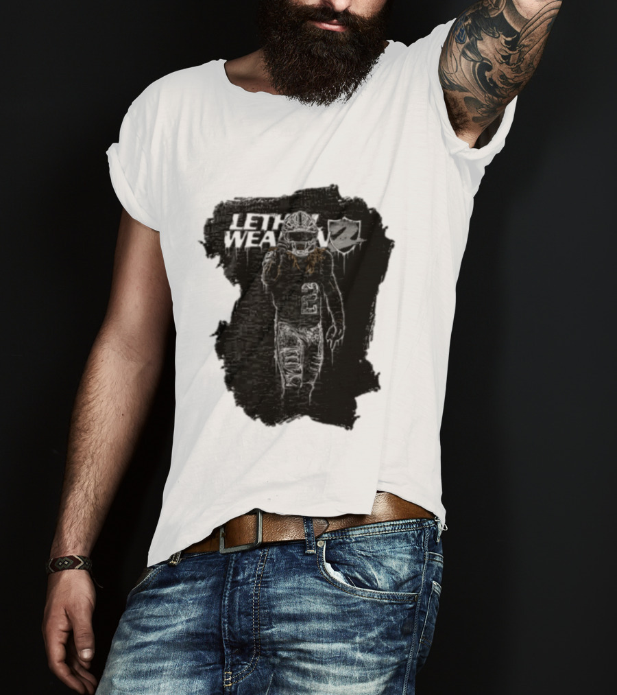 Las Vegas Raiders Davante Adams Lethal Weapon 17 Silver And Black Football T-Shirt