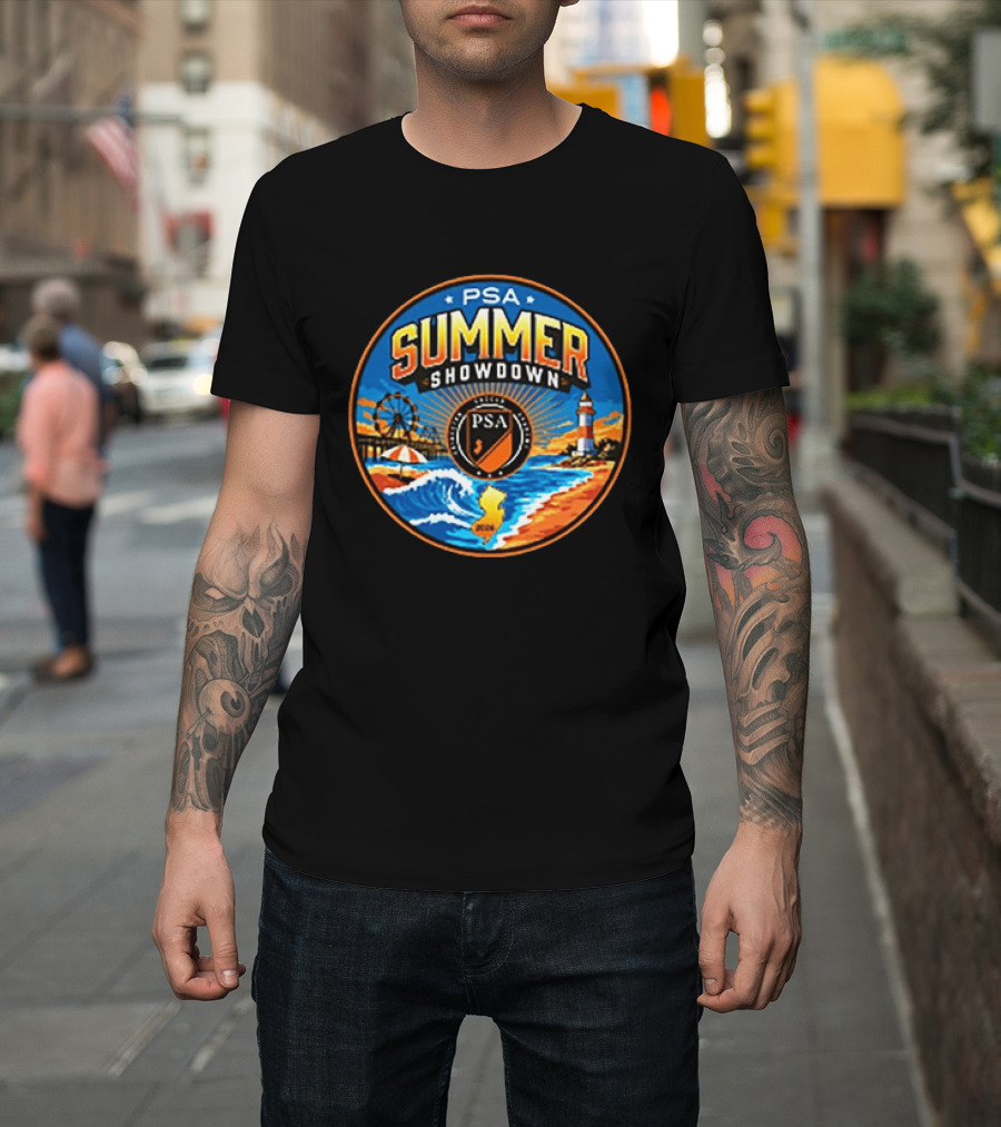 PSA Summer Showdown 2026 New Jersey Beach Festival Lighthouse And Ferris Wheel Event T-Shirt