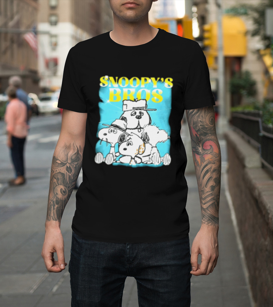 Snoopys Bros Cartoon Dogs Sparkles Blue Bootleg T-Shirt