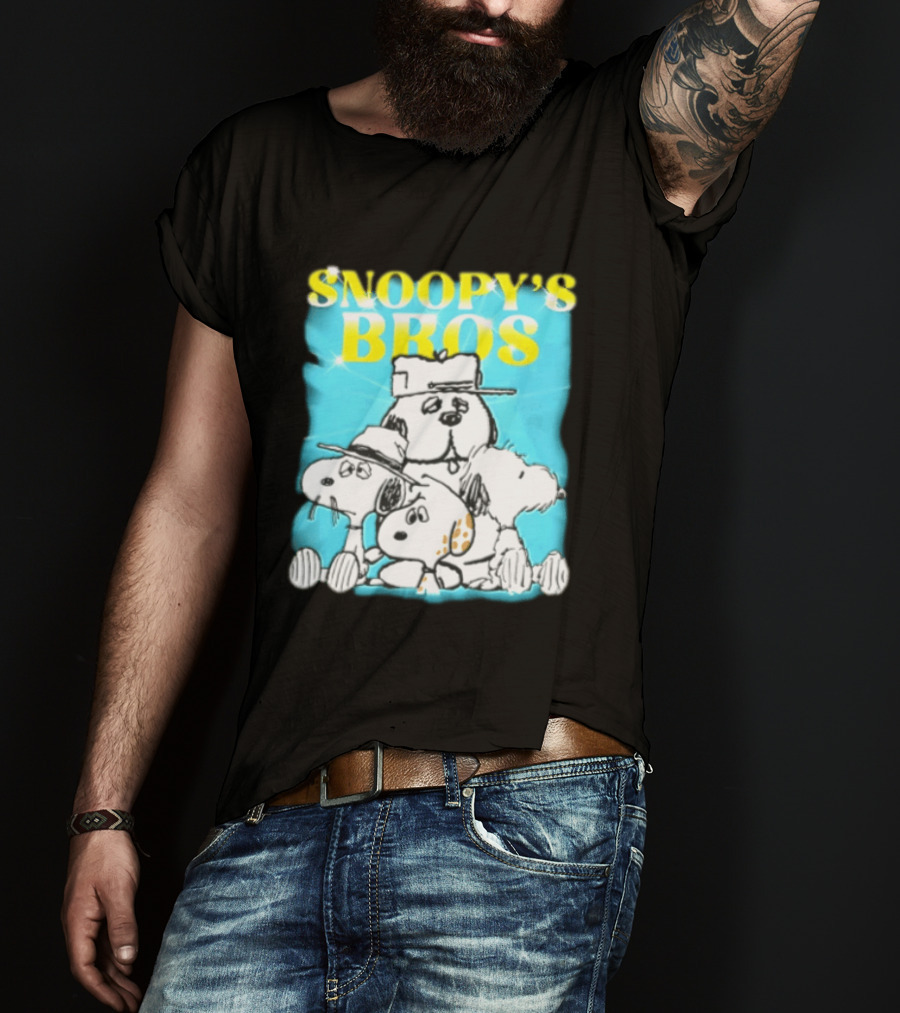 Snoopys Bros Cartoon Dogs Sparkles Blue Bootleg T-Shirt
