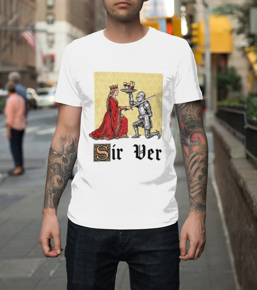 Sir Ver Knight Serving Wine To Queen Medieval Fantasy T-Shirt