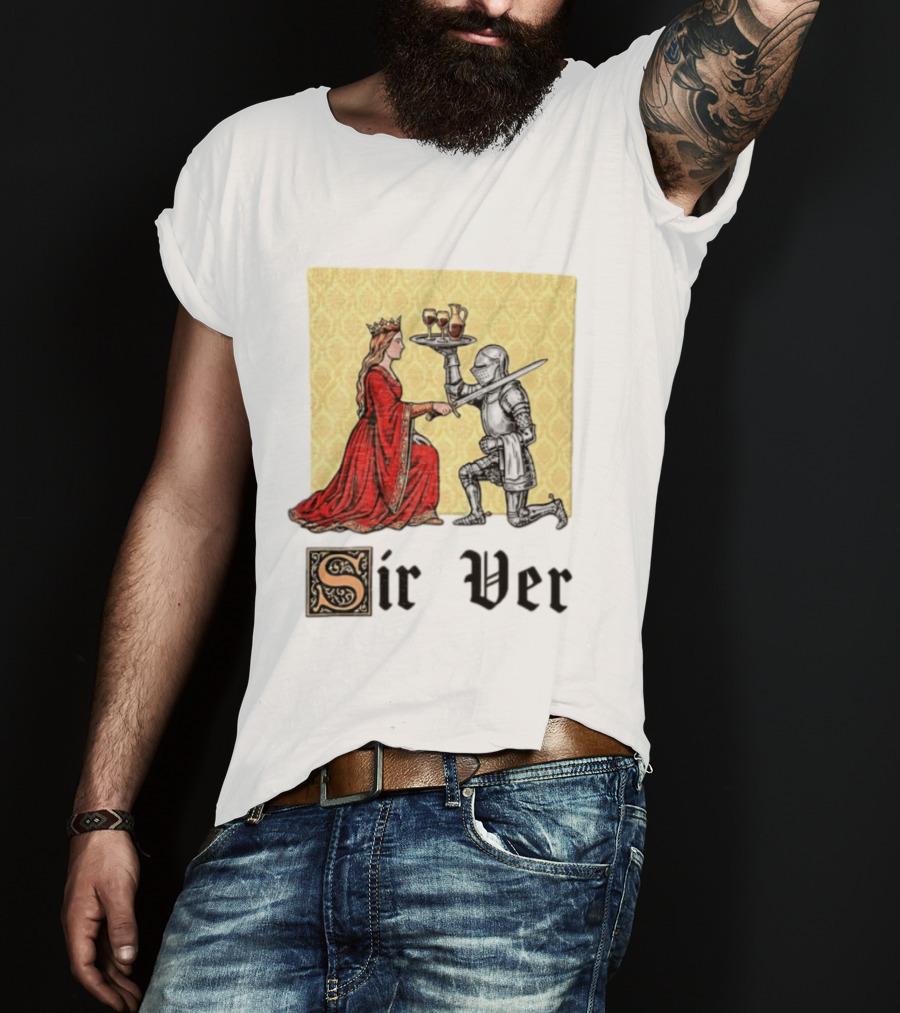 Sir Ver Knight Serving Wine To Queen Medieval Fantasy T-Shirt